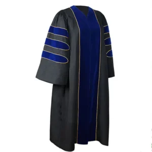 Deluxe Doctoral Graduation Tam Gown with Gold Trim 3 29 5 11zon
