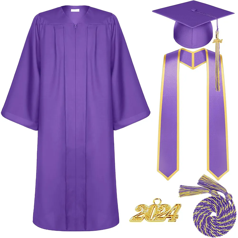 Bachelor’s Graduation Gown with Tasseled Cap, Red Stole, and Honor Cords - 6 Colors Available 3 Bachelor’s Graduation Gown with Tasseled Cap, Red Stole, and Honor Cords - 6 Colors Available