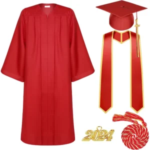 Bachelor’s Graduation Gown with Tasseled Cap, Red Stole, and Honor Cords - 6 Colors Available 11 Bachelor’s Graduation Gown with Tasseled Cap, Red Stole, and Honor Cords - 6 Colors Available