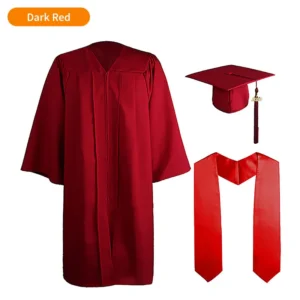 High School and Technical School Graduation Gown with Tasseled Cap and Red Graduation Stole - 10 Colors Available 14 High School and Technical School Graduation Gown with Tasseled Cap and Red Graduation Stole - 10 Colors Available