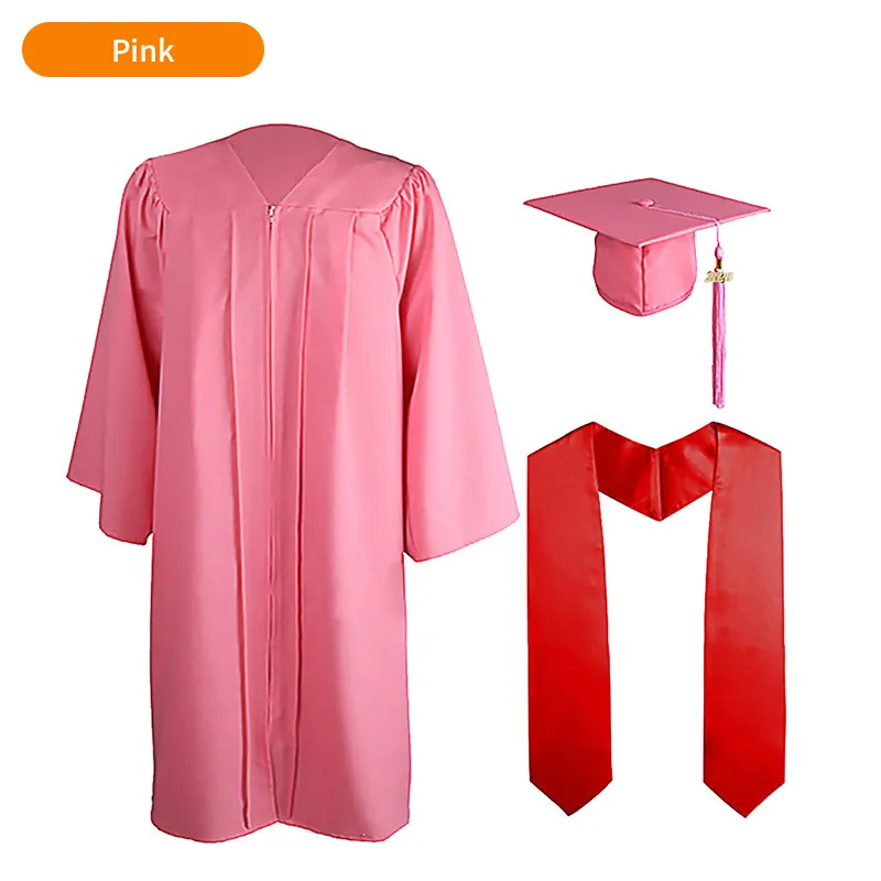 High School and Technical School Graduation Gown with Tasseled Cap and Red Graduation Stole - 10 Colors Available 9 High School and Technical School Graduation Gown with Tasseled Cap and Red Graduation Stole - 10 Colors Available
