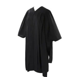 Deluxe Slotted Black Master’s Graduation Gown with Cap and Hood