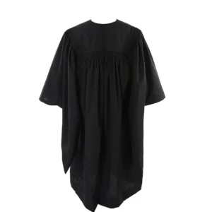 Deluxe Slotted Black Master’s Graduation Gown with Cap and Hood