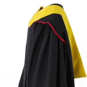 Deluxe Slotted Black Bachelor’s Graduation Gown with Cap and Hood