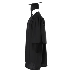 Deluxe Slotted Black Bachelor’s Graduation Gown and Cap