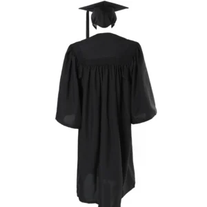Deluxe Slotted Black Bachelor’s Graduation Gown and Cap