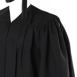 Deluxe Slotted Black Bachelor’s Graduation Gown and Cap