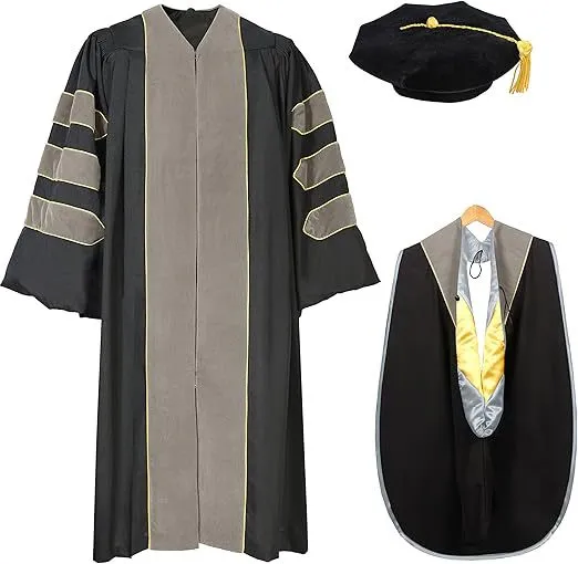 Deluxe Doctoral Graduation Tam, Gown & Hood Package 8 Deluxe Doctoral Graduation Tam, Gown & Hood Package