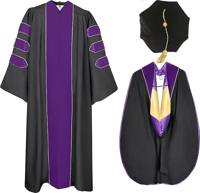 Deluxe Doctoral Graduation Tam, Gown & Hood Package 10 Deluxe Doctoral Graduation Tam, Gown & Hood Package