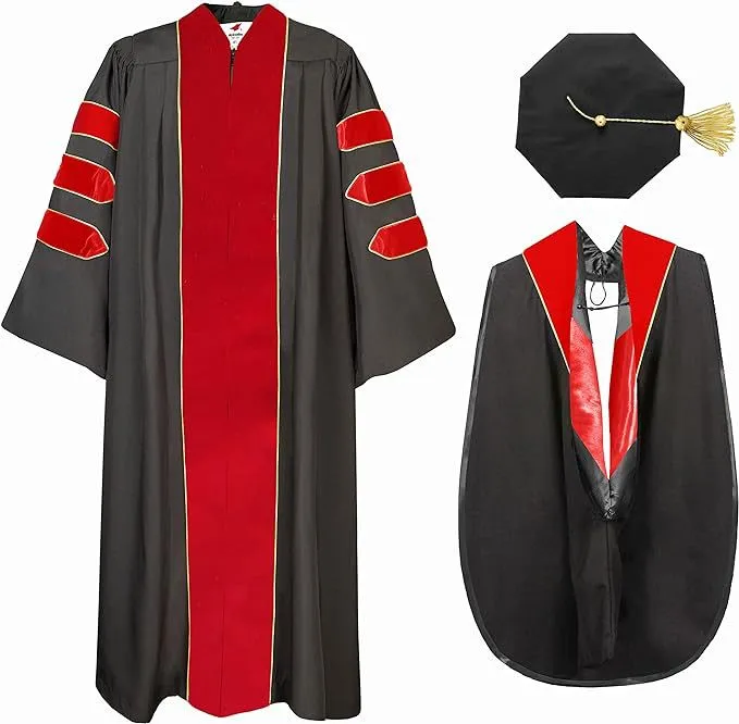 Deluxe Doctoral Graduation Tam, Gown & Hood Package 7 Deluxe Doctoral Graduation Tam, Gown & Hood Package