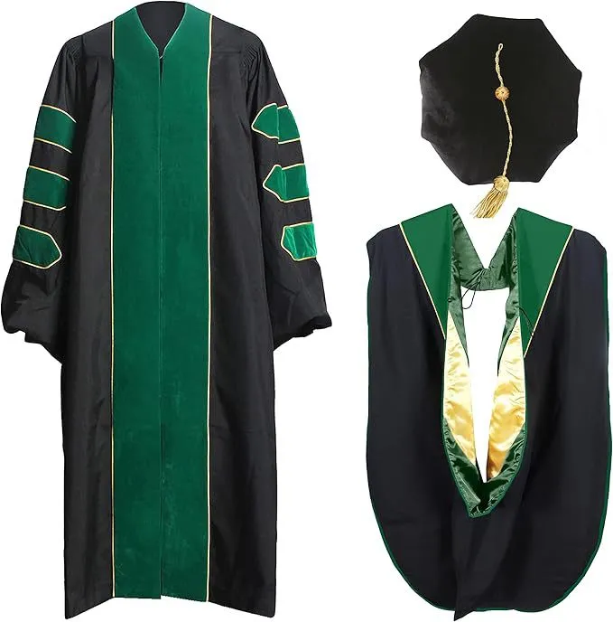 Deluxe Doctoral Graduation Tam, Gown & Hood Package 3 Deluxe Doctoral Graduation Tam, Gown & Hood Package