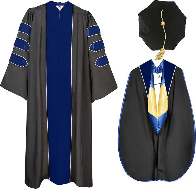 Deluxe Doctoral Graduation Tam, Gown & Hood Package 4 Deluxe Doctoral Graduation Tam, Gown & Hood Package