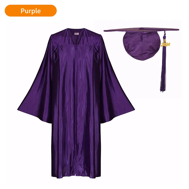 Shiny High School and Technical School Graduation Gown and Tasseled Cap - 12 Colors Available 13 Shiny Bachelor’s Graduation Gown and Tasseled Cap - 13 Colors Available
