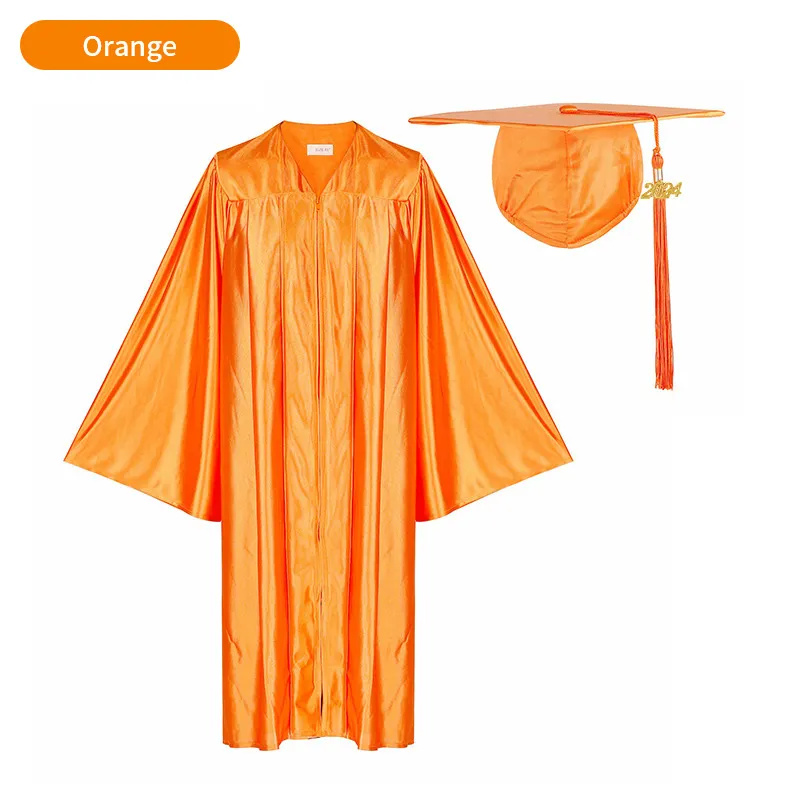 Shiny High School and Technical School Graduation Gown and Tasseled Cap - 12 Colors Available 6 Shiny Bachelor’s Graduation Gown and Tasseled Cap - 13 Colors Available