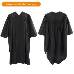Deluxe Slotted Black Master’s Graduation Gown