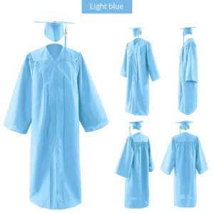 High School and Technical School Graduation Gown and Tasseled Cap - 12 Colors Available