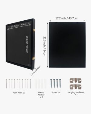 17x21 Graduation Shadow Box Frame for Cap Gown Diploma Stole Cords Wood Display Case with Stick Pins & Hanging Hardware 2 SF623 3