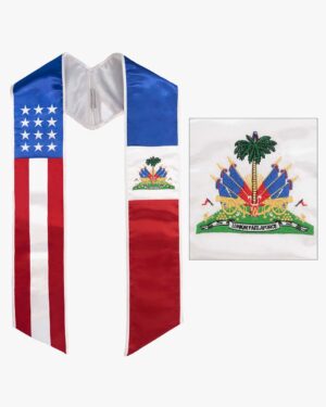 7 Mixed Flag Graduation Stoles Embroidery Sashes for Study Aboard Students 13 ST016 US HT 4