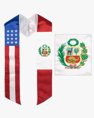 7 Mixed Flag Graduation Stoles Embroidery Sashes for Study Aboard Students 23 ST016 US PE 4