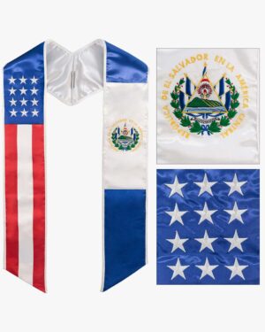 7 Mixed Flag Graduation Stoles Embroidery Sashes for Study Aboard Students 33 ST016 US SV 4